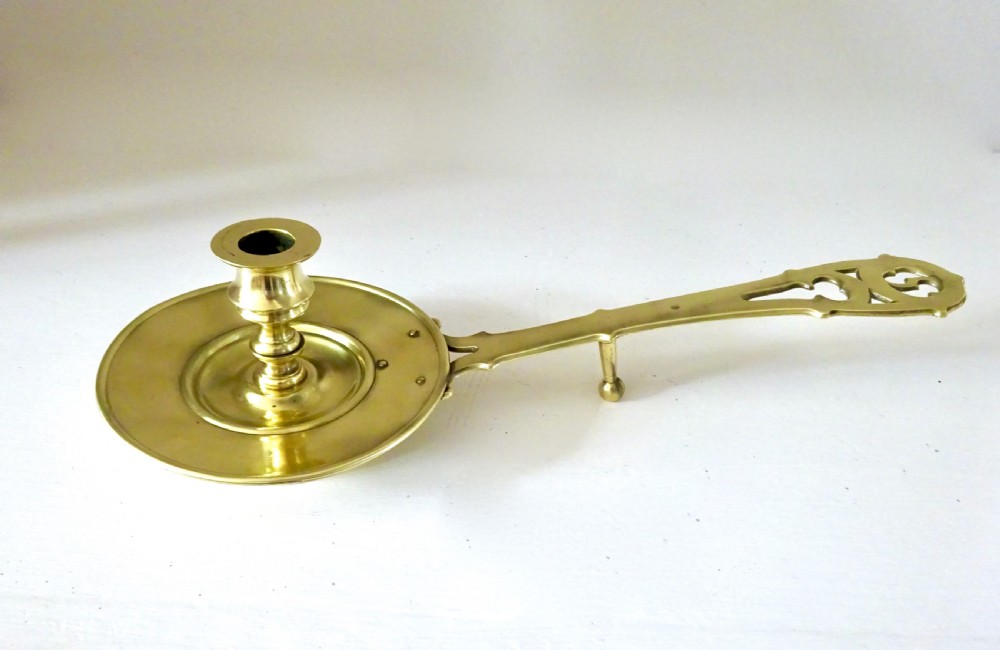 LATE VICTORIAN LONG HANDLED CHAMBERSTICK