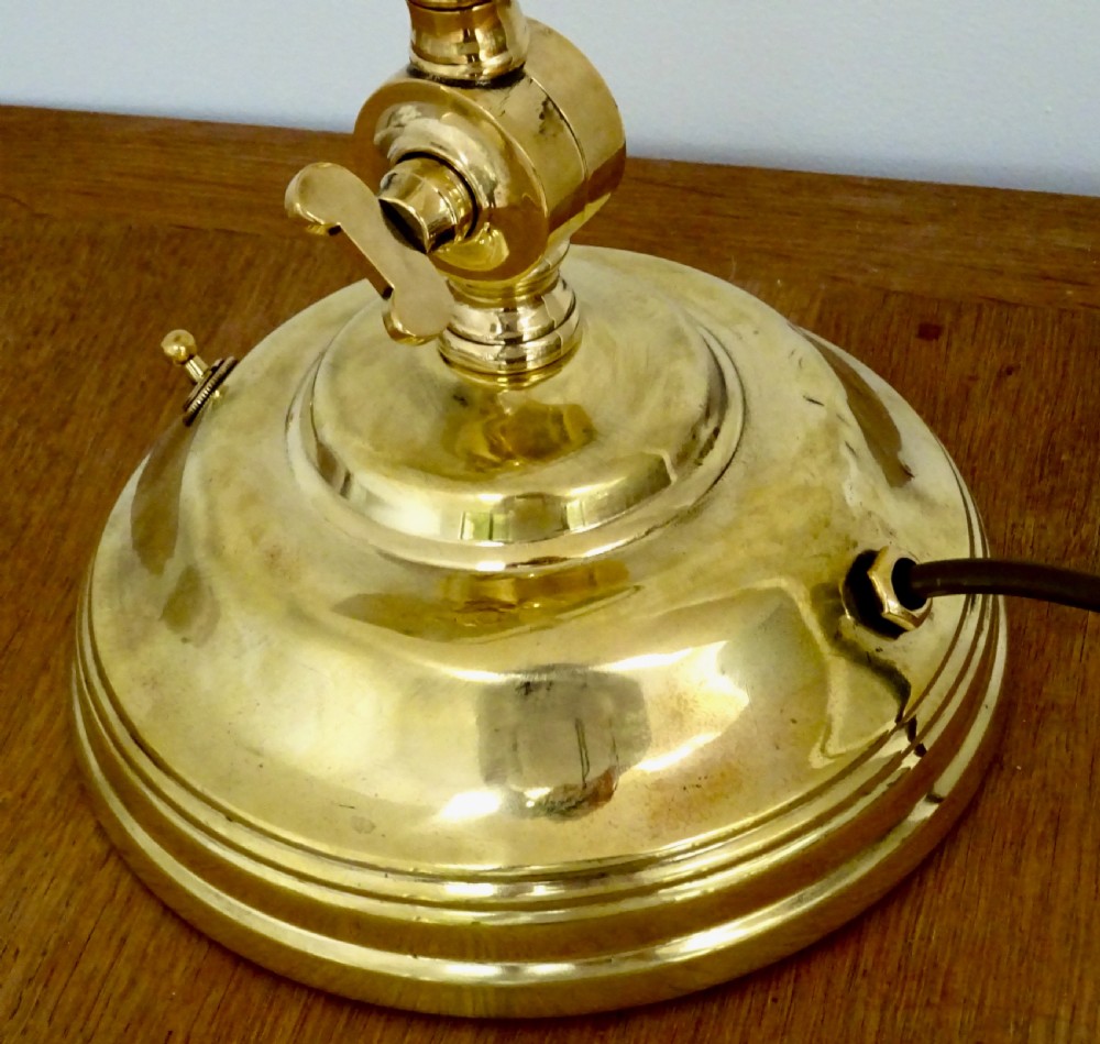 C1910-30 A BRASS DESK LAMP WITH ORIGINAL SHADE
 View IV