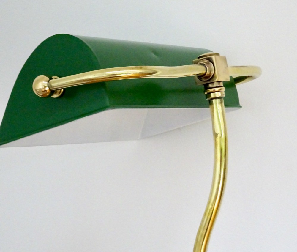 C1910-30 A BRASS DESK LAMP WITH ORIGINAL SHADE
 View VI