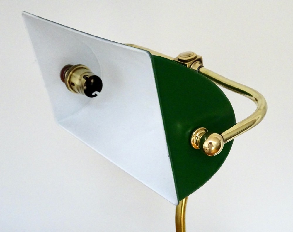 C1910-30 A BRASS DESK LAMP WITH ORIGINAL SHADE
 View VIII