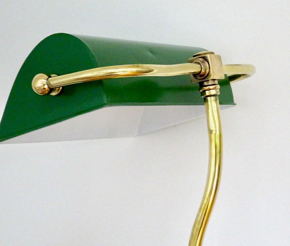 C1910-30 A BRASS DESK LAMP WITH ORIGINAL SHADE
 View IX