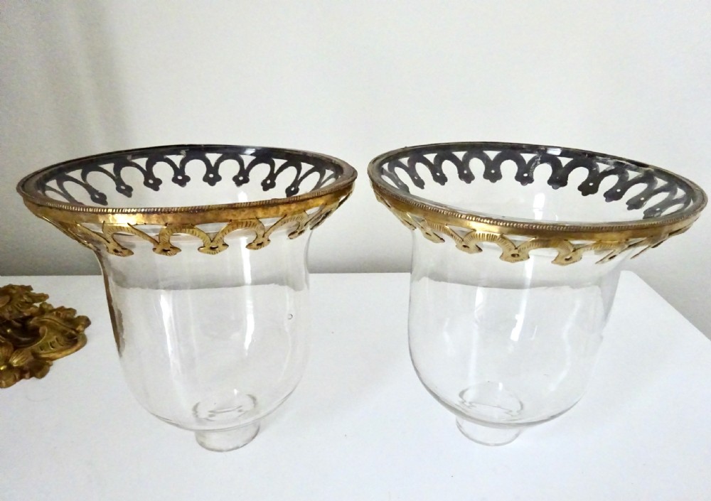VICTORIAN PAIR CANDLE LAMPS WITH ORIGINAL SHADES View VIII