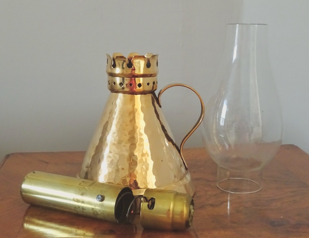 HANDMADE BRONZE  SIGNED CANDLE LAMP View III