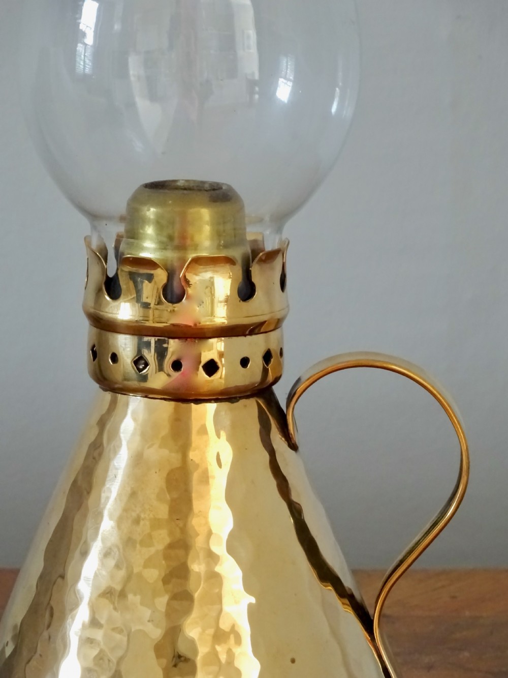 HANDMADE BRONZE  SIGNED CANDLE LAMP View VI