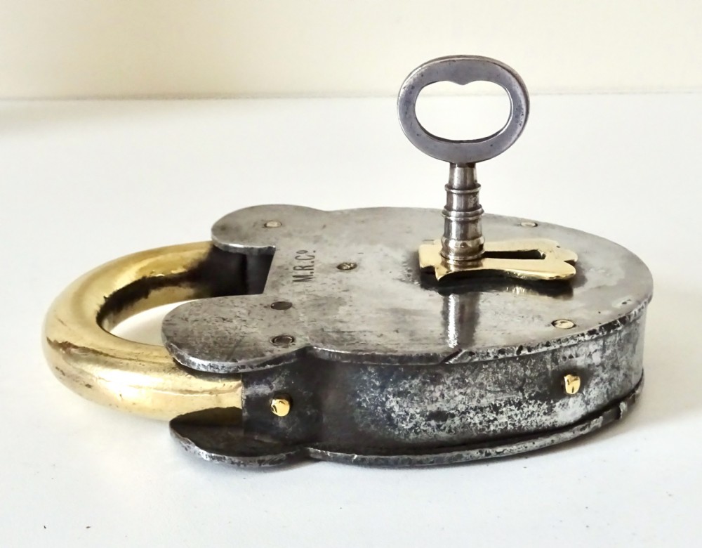 LARGE IRON PADLOCK AND KEY  View VI