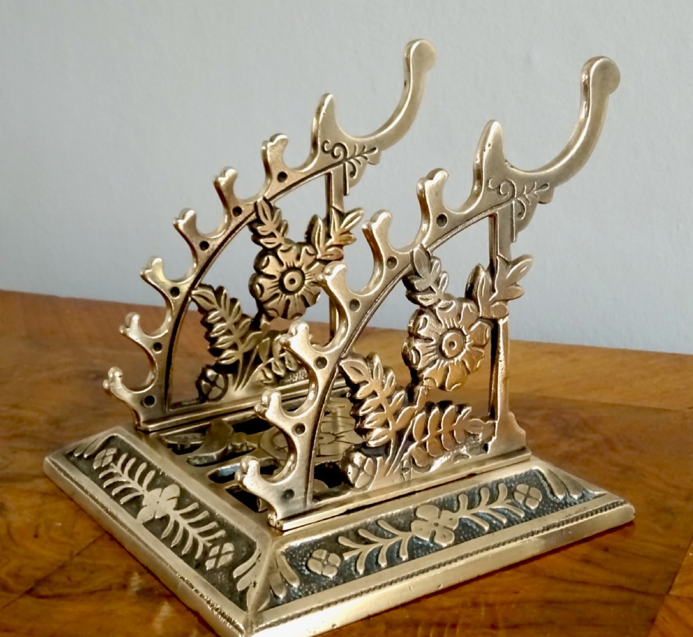 VICTORIAN BRASS PEN RACK