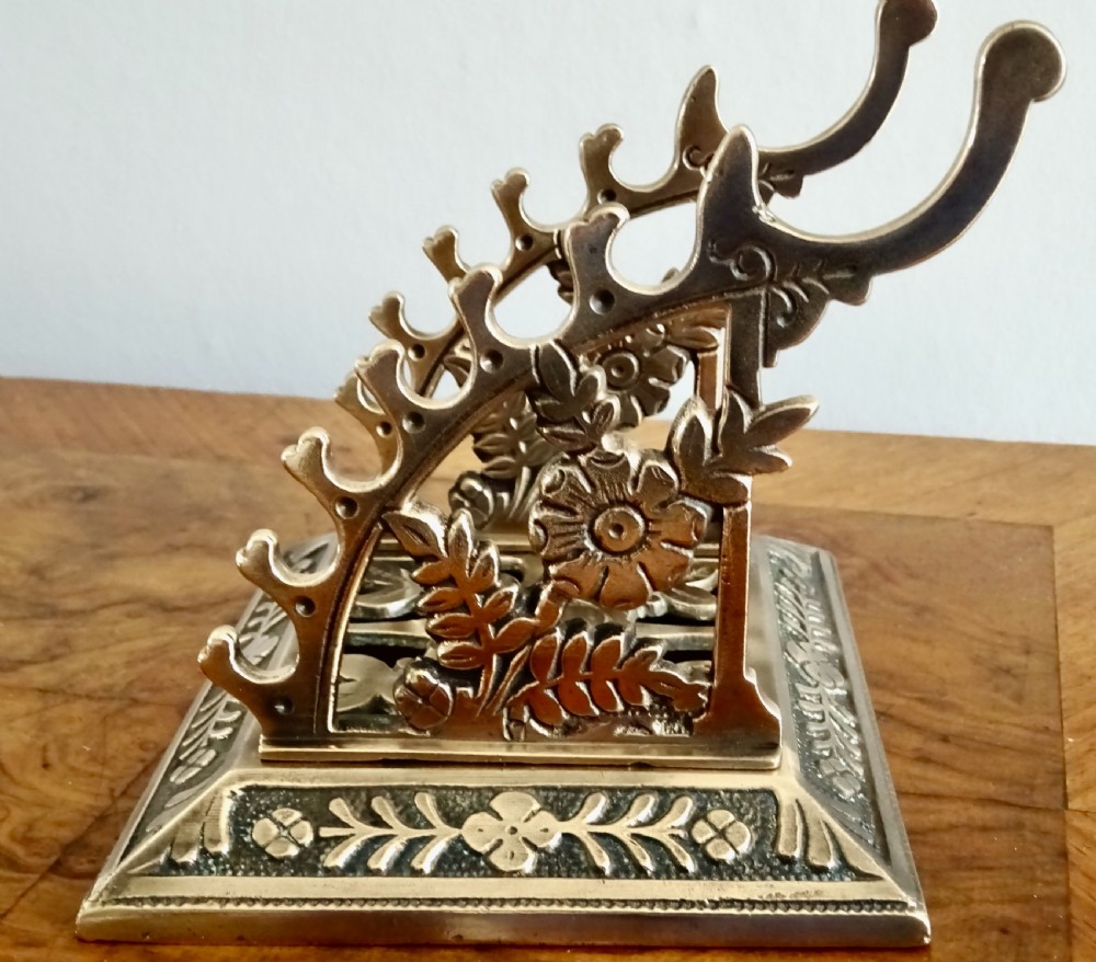 VICTORIAN BRASS PEN RACK View II