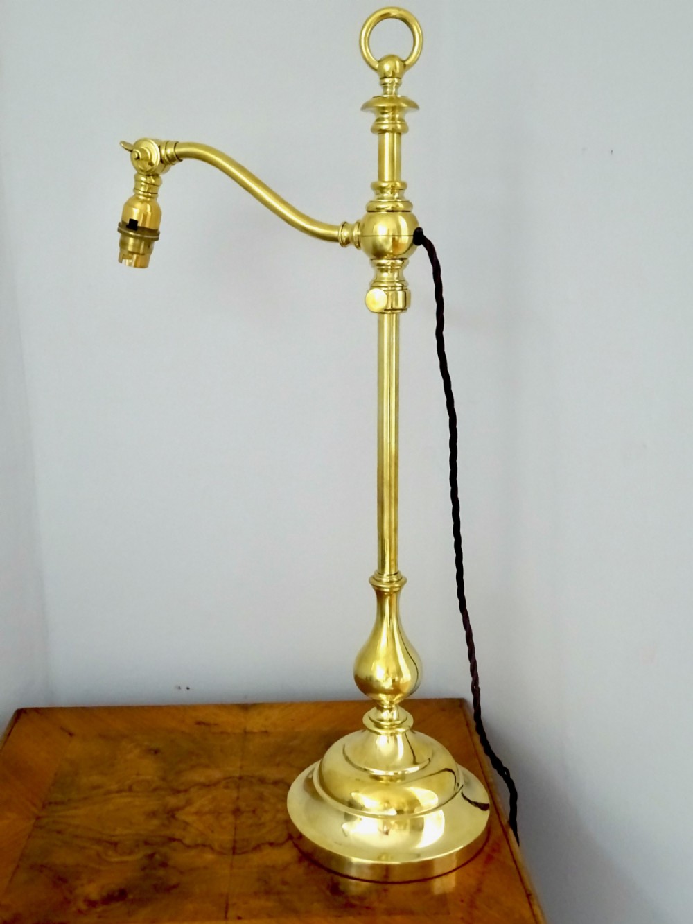 TALL BRASS ADJUSTABLE DESK LAMP 