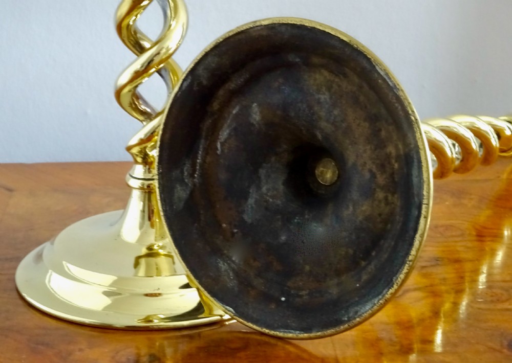 PAIR BRASS SPIRAL  CANDLESTICKS View VII