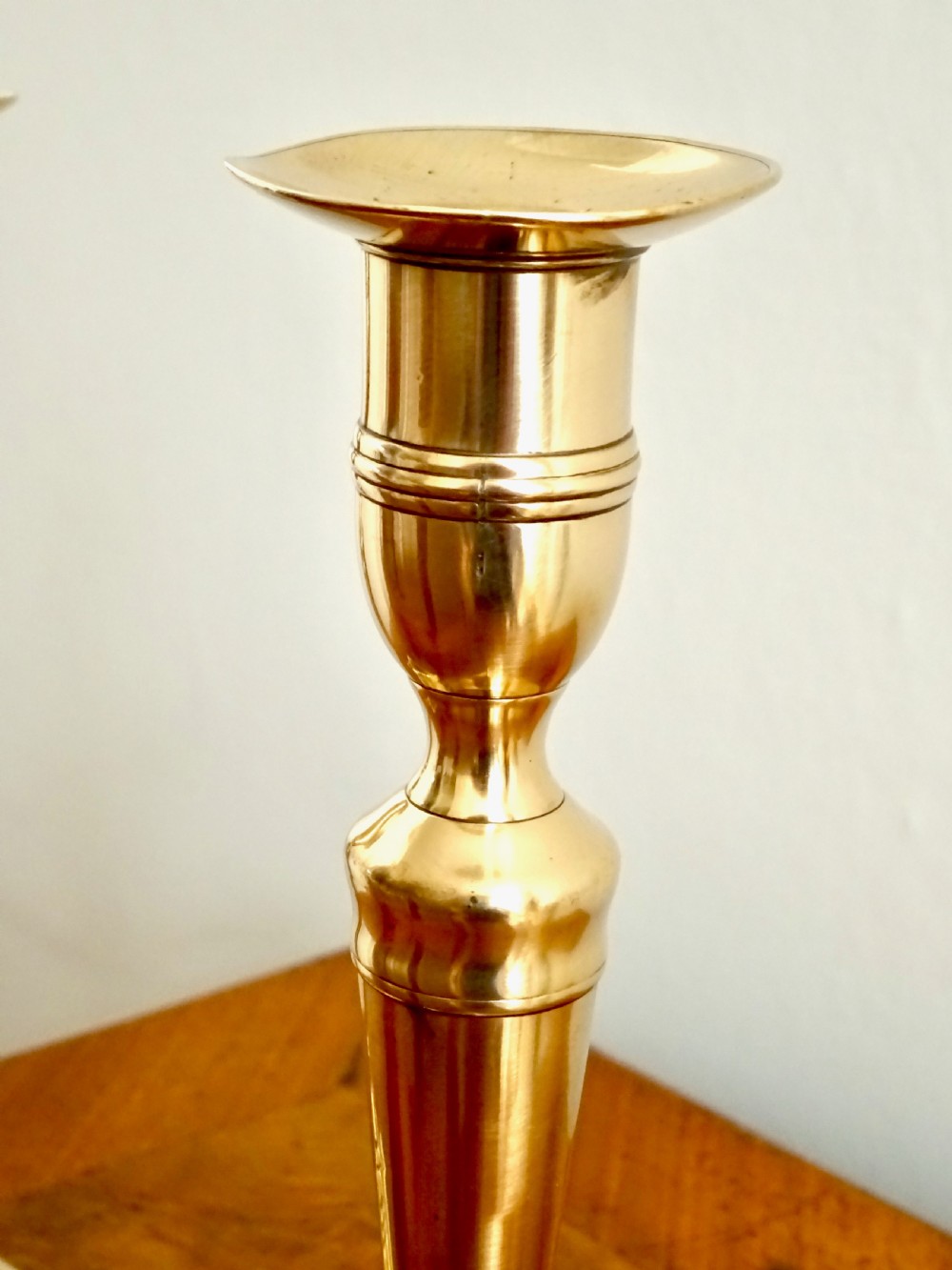 C1790-1820  PAIR BRONZE CANDLESTICKS View III