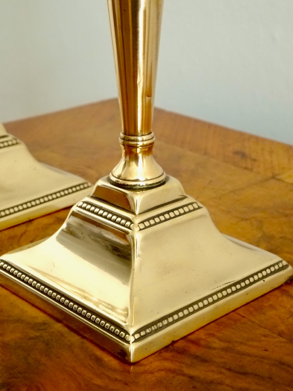 C1790-1820  PAIR BRONZE CANDLESTICKS View IV
