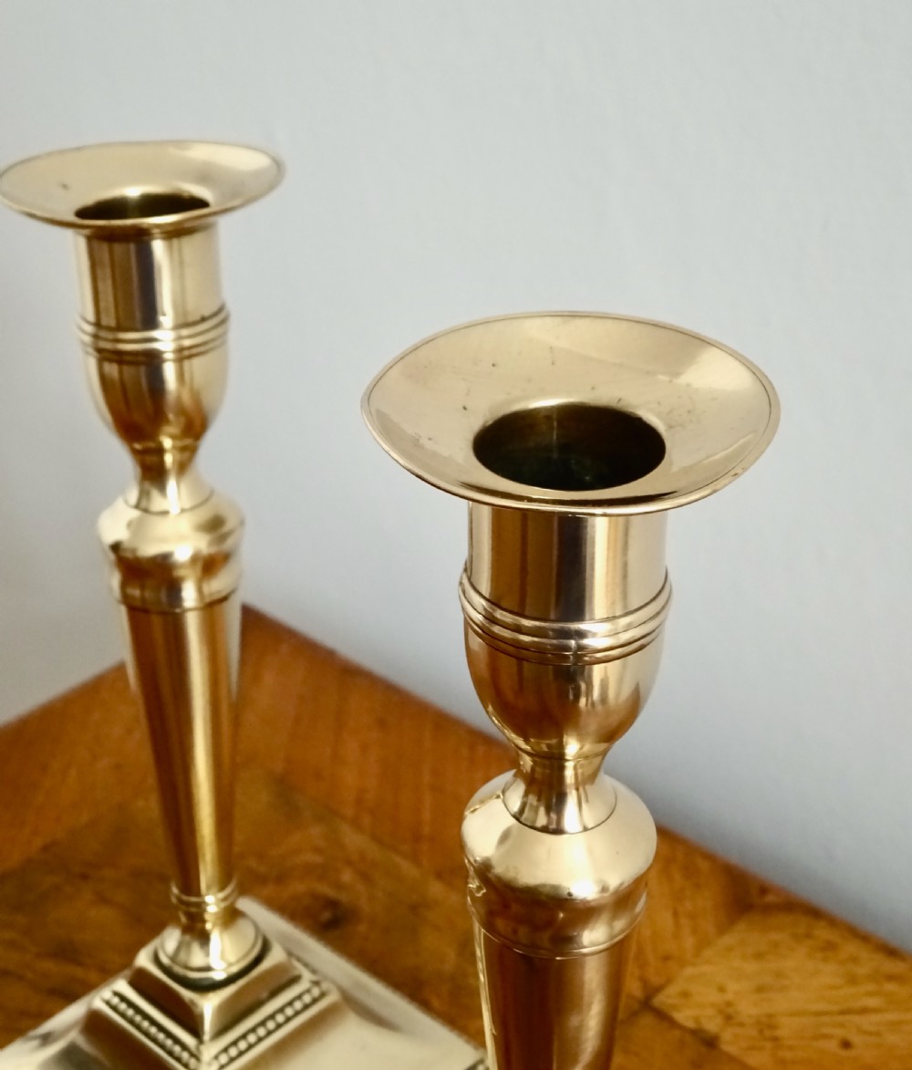 C1790-1820  PAIR BRONZE CANDLESTICKS View V