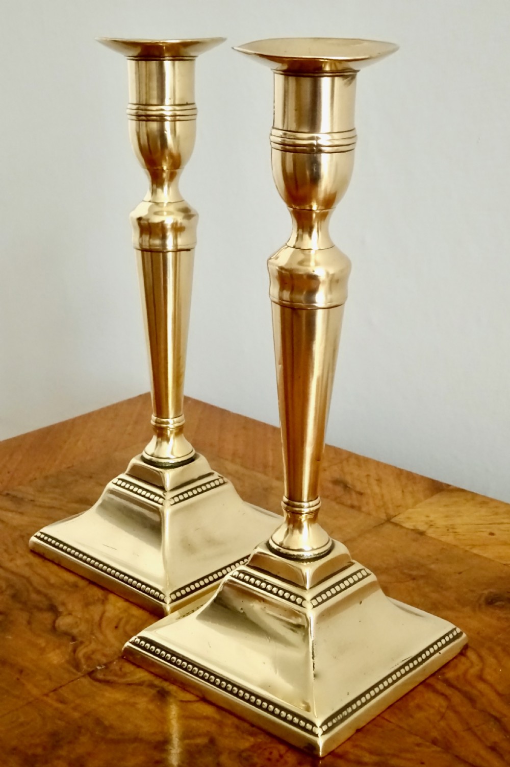 C1790-1820  PAIR BRONZE CANDLESTICKS