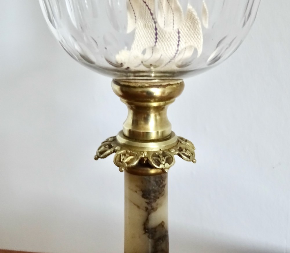 FRENCH OIL LAMP WITH ORIGINAL CHIMNEY View VI