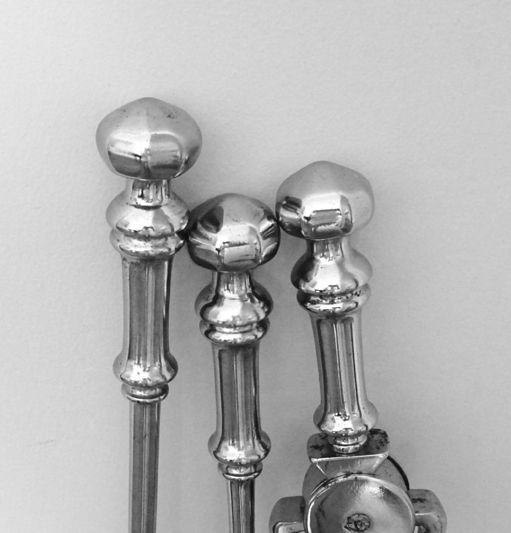 SET OF POLISHED STEEL FIRE IRONS View III