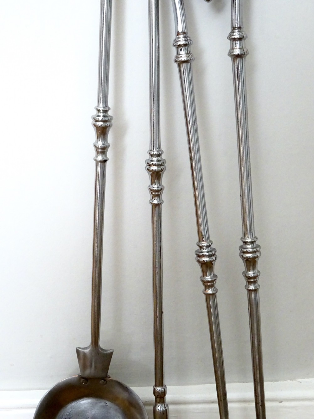 SET OF POLISHED STEEL FIRE IRONS View V