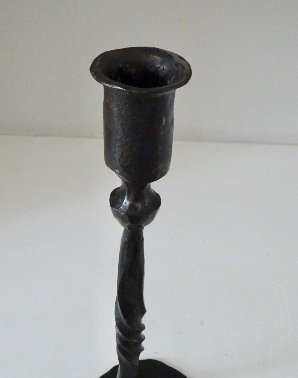TALL SINGLE IRON CANDLESTICK View V
