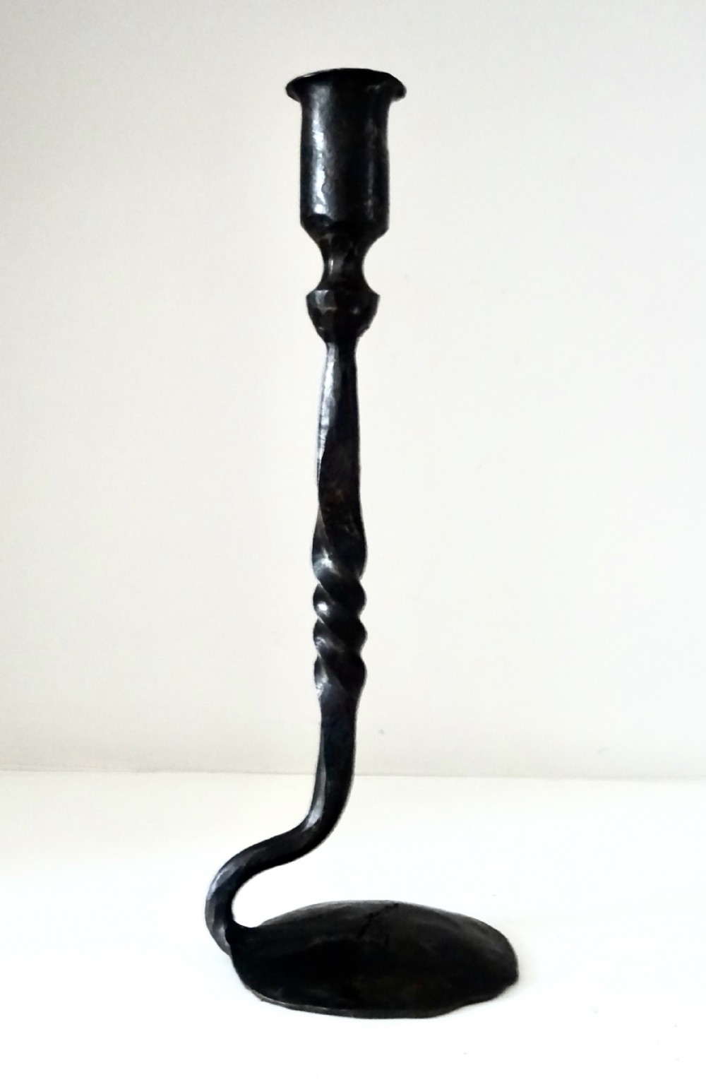 TALL SINGLE IRON CANDLESTICK