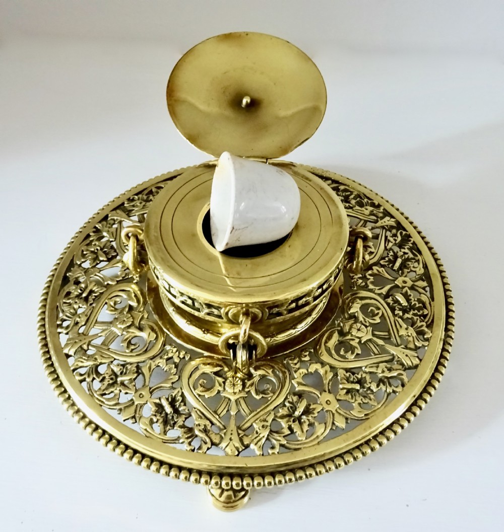 LARGE VICTORIAN INK POT HOLDER View IV