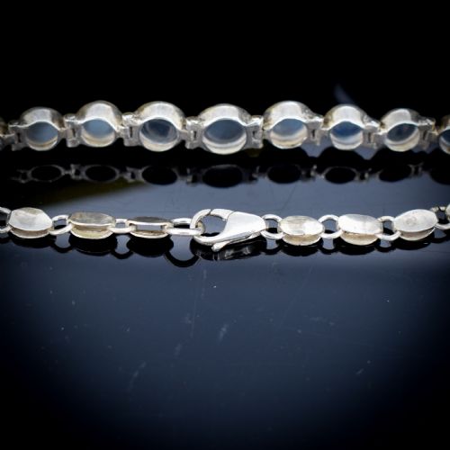 fig 5. Antique Cabochon Moonstone Hinged Sterling Silver Bracelet | Circa. 1900 | 7