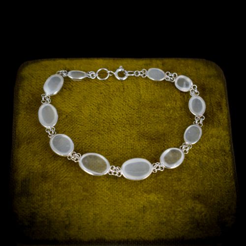 fig 5. Vintage Cabochon Moonstone Sterling Silver Line Bracelet | 7