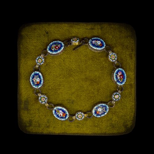 fig 2. Antique Victorian Micro Mosaic Floral Bracelet