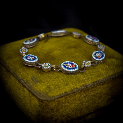 fig 3. Antique Victorian Micro Mosaic Floral Bracelet