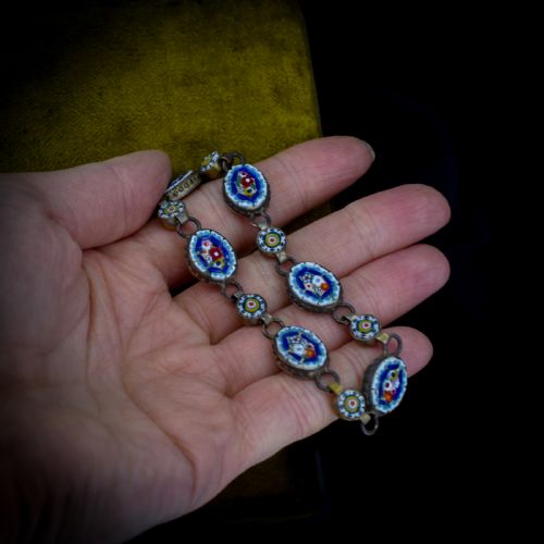 fig 4. Antique Victorian Micro Mosaic Floral Bracelet