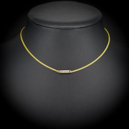 Antique Victorian Short Curb Gold Chain Necklace with Barrel Clasp | 13"