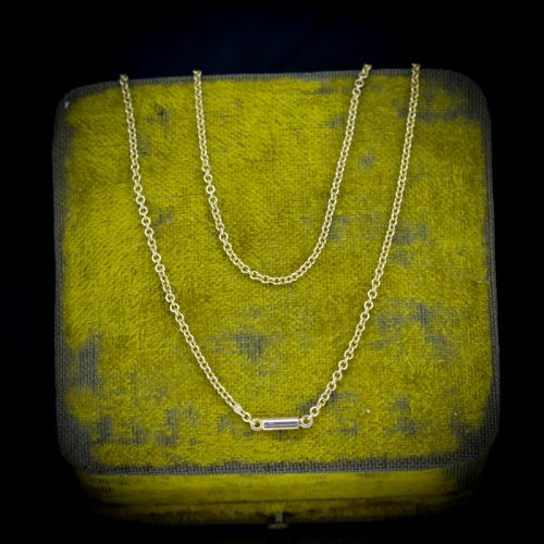 Antique Victorian Short Gold Chain Necklace with Barrel Clasp | 17.5"