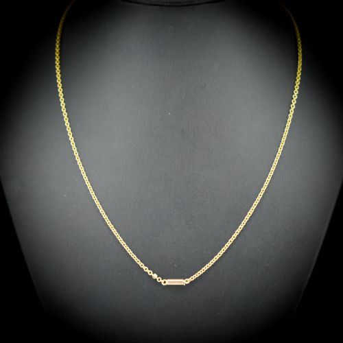 fig 2. Antique Victorian Short Gold Chain Necklace with Barrel Clasp | 17.5