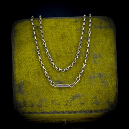 Antique Victorian Short Rolled Gold Belcher Chain Necklace | 17.5"