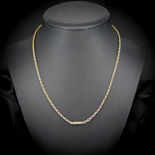 fig 3. Antique Victorian Short Rolled Gold Belcher Chain Necklace | 17.5