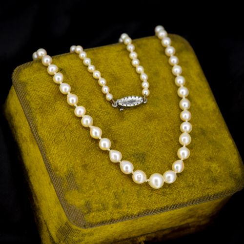 fig 4. Antique Pearl Silver Strand Necklace
