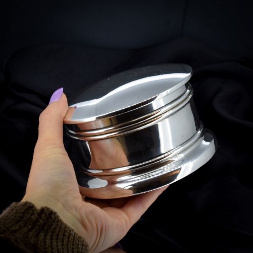 fig 2. Art Deco '1926' Hallmarked Sterling Silver Large Heavy Jewellery Box with Mirror