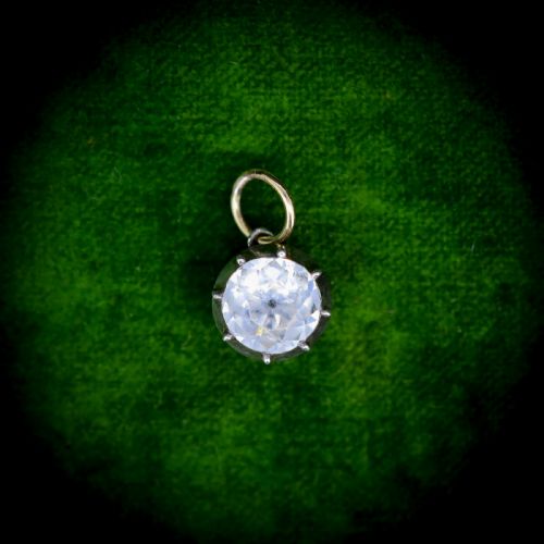 Antique Georgian Round Paste Silver Gold Charm Pendant