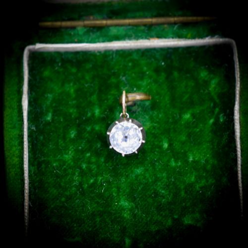 fig 2. Antique Georgian Round Paste Silver Gold Charm Pendant
