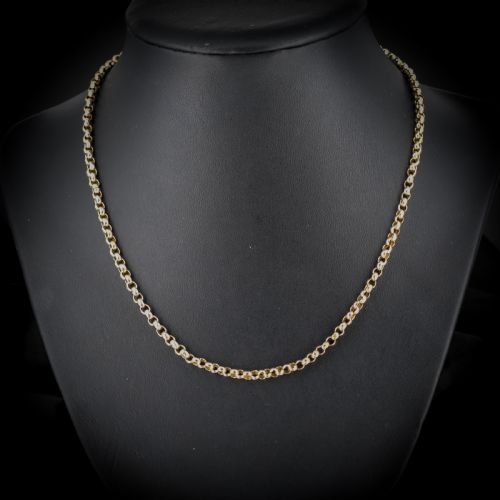 Antique Victorian Short Faceted Belcher Gold Chain Necklace with Barrel Clasp | 17.5"