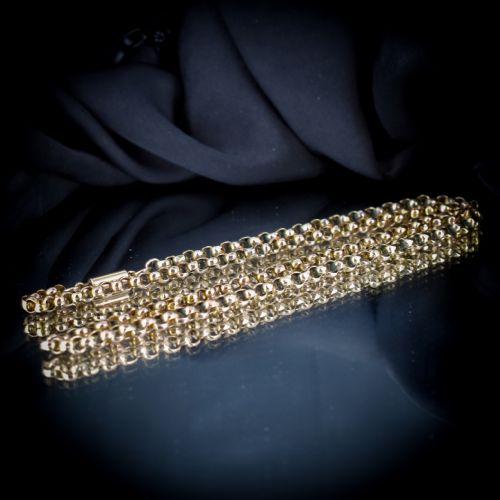 fig 2. Antique Victorian Short Faceted Belcher Gold Chain Necklace with Barrel Clasp | 17.5