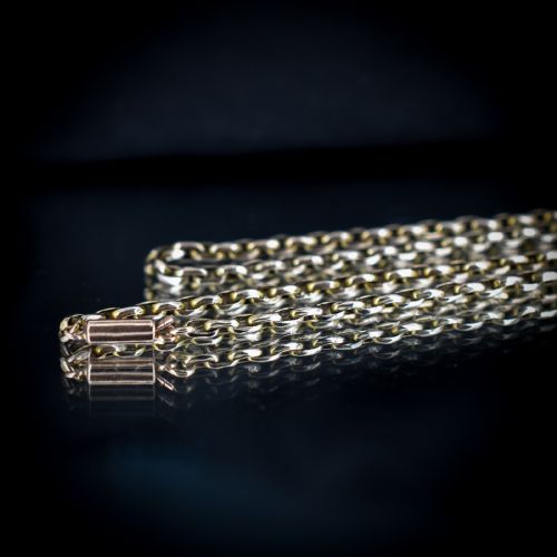 fig 2. Antique Victorian Short 9ct Gold Cable Link Chain Necklace with Barrel Clasp 15