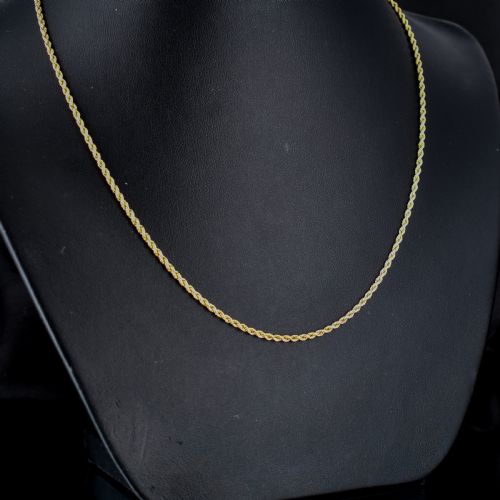 fig 1. Antique 9ct Gold Rope Twist Link Chain Necklace with Barrel Clasp 17