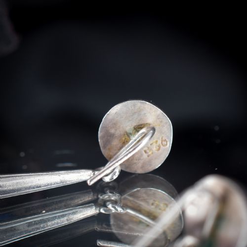 fig 1. Vintage Sterling Silver Snake Serpent Torpedo Earrings