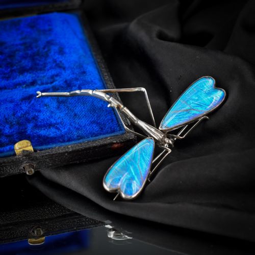fig 3. Antique Silver Butterfly Wing Dragonfly Brooch