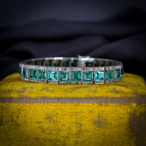 fig 2. Art Deco Platinon Green Paste Bracelet 7