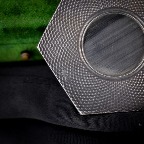 fig 2. Vintage London 1964 Hexagon Sterling Silver Cigar Cutter Pendant