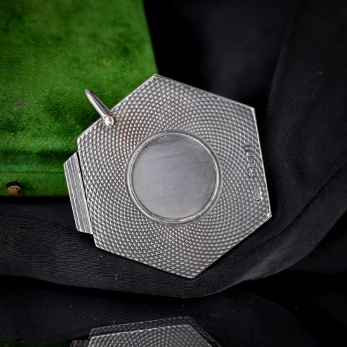 fig 1. Vintage London 1964 Hexagon Sterling Silver Cigar Cutter Pendant