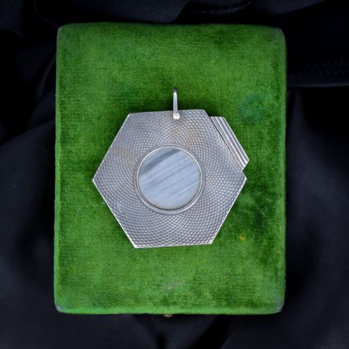 Vintage London 1964 Hexagon Sterling Silver Cigar Cutter Pendant