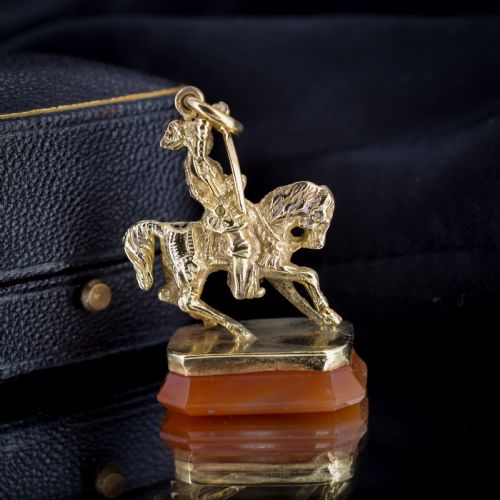 fig 3. Antique Victorian Knight and Horse Fob Seal Pendant