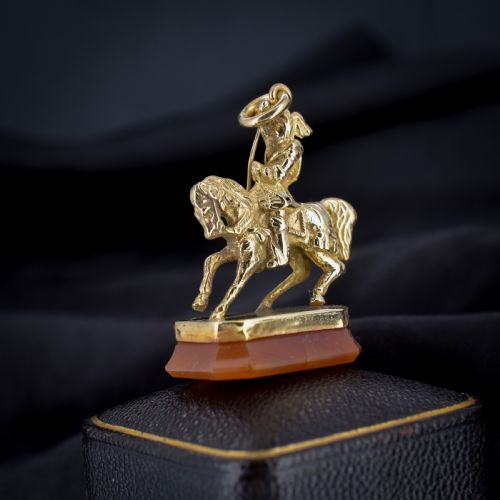 fig 4. Antique Victorian Knight and Horse Fob Seal Pendant