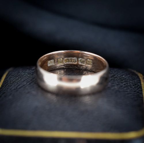 ANTIQUE '1911' 9CT ROSE GOLD PLAIN STACKING WEDDING BAND RING